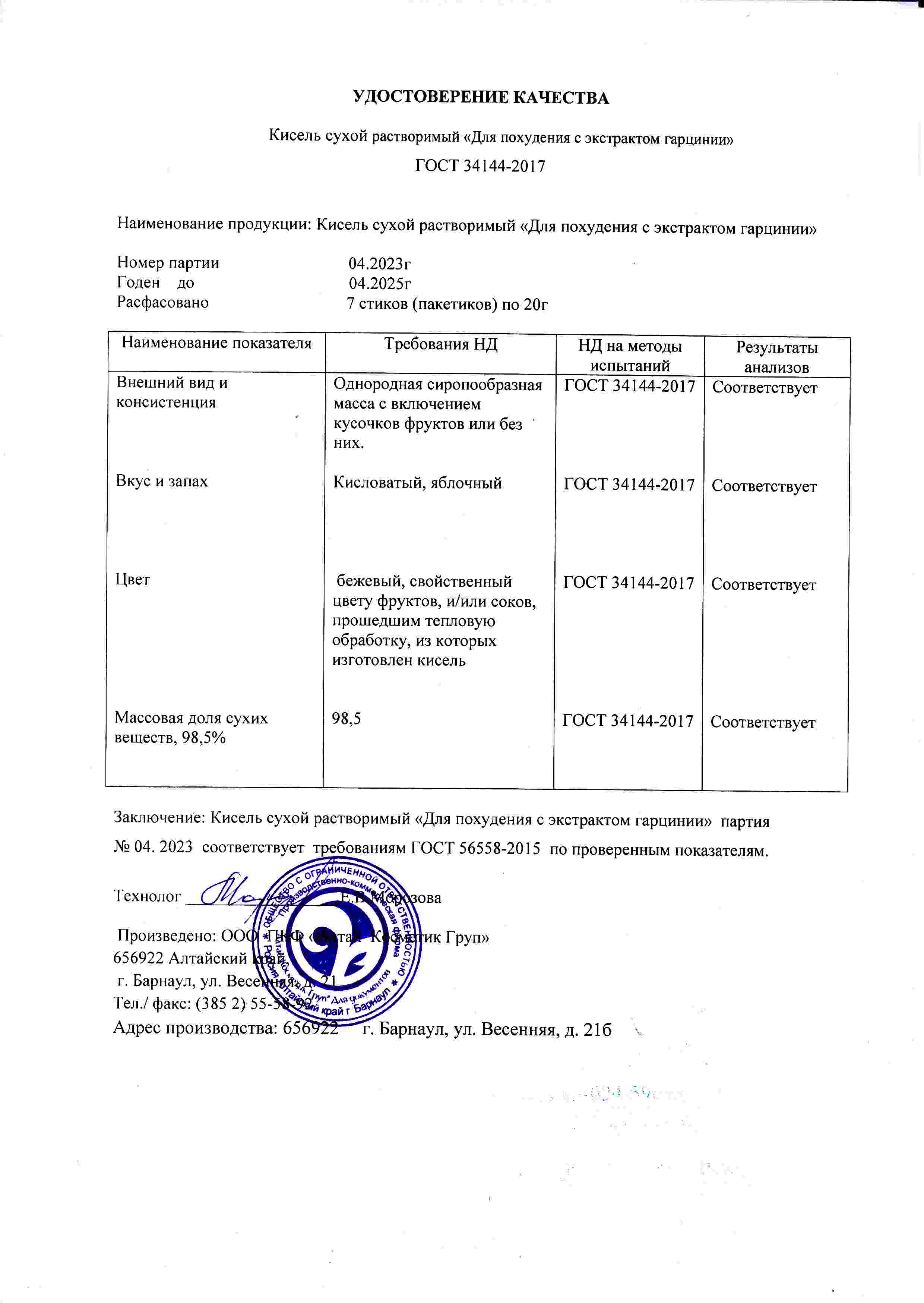 Паспорт №042023